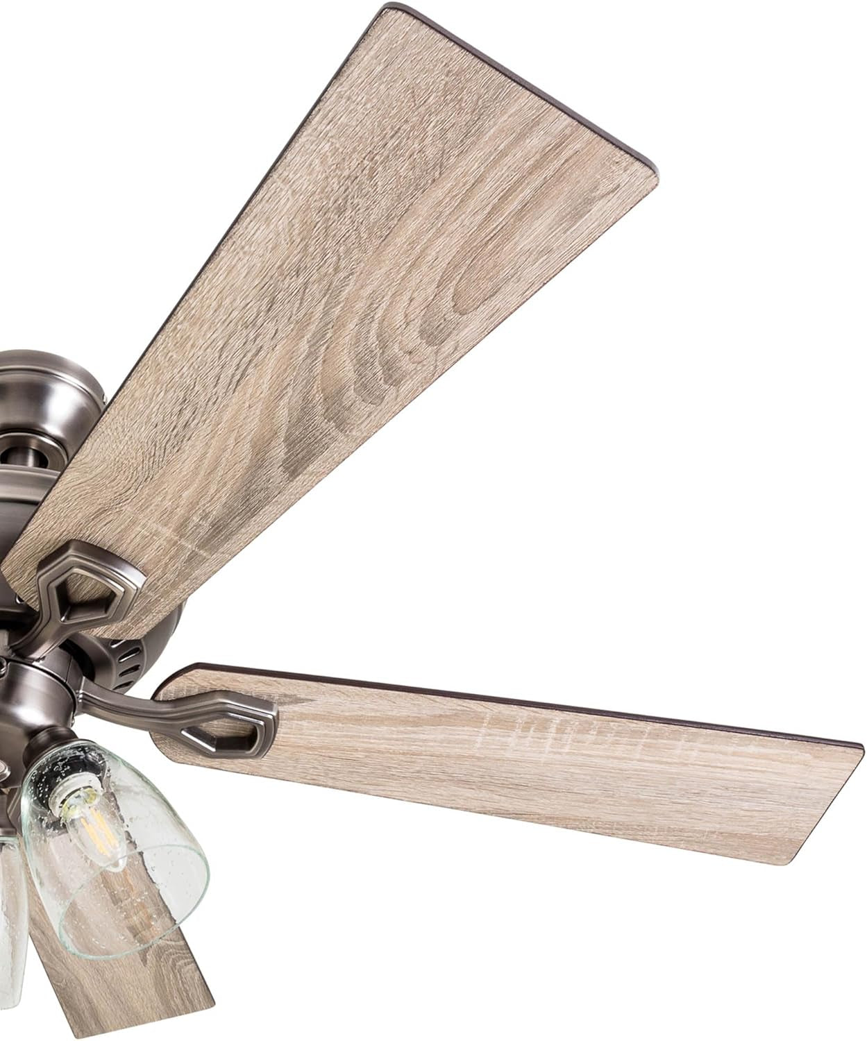 Glenmont, 52 Inch Farmhouse LED Ceiling Fan with Light, Pull Chain, Three Mounting Options, Dual Finish Blades, Reversible Motor - 50388-01 (Pewter)