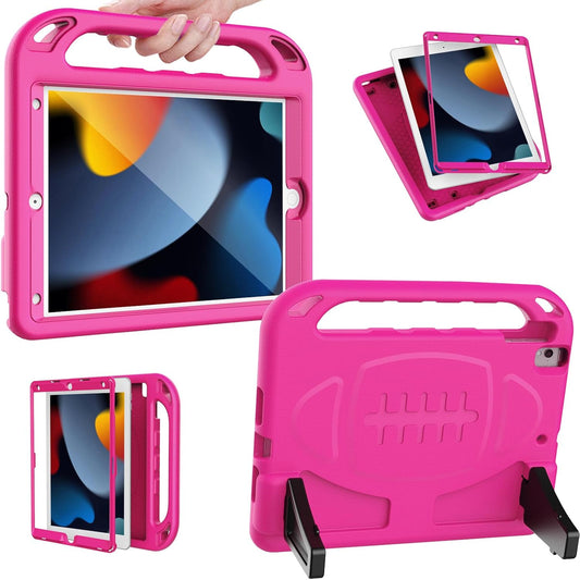Ipad 10.2 Case 9Th/8Th/7Th Generation(2021/2020/2019), Ipad 10.2 Case for Kids, with Built-In Screen Protector, Shockproof Light Weight Handle Stand Kids Case for Ipad 9/8/7 Gen 10.2-Inch, Pink